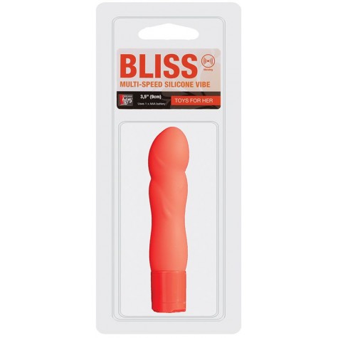 Оранжевый мини-вибратор NEON BLISS VIBRATOR - 9 см.