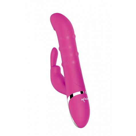 Розовый вибратор-кролик N 40 RECHARGEABLE DUO VIBRATOR - 24 см.